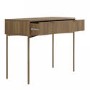 Dark Wood Ribbed Dressing Table with Storage Drawers - Valencia