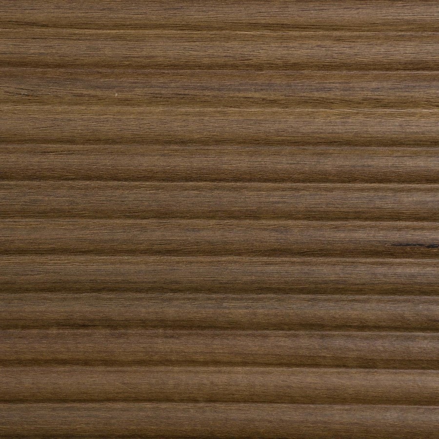 Wide Dark Wood and Gold Ribbed 2 Drawer Bedside Table - Valencia