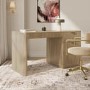 Light Oak Ribbed Office Desk with 3 Drawers - Valencia 