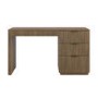 Dark Oak Ribbed Office Desk with 3 Drawers - Valencia
