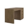 Dark Oak Ribbed Office Desk with 3 Drawers - Valencia