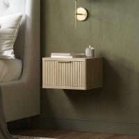 Valencia 1 Drawer Floating Bedside in Oak