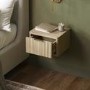 Valencia 1 Drawer Floating Bedside in Oak