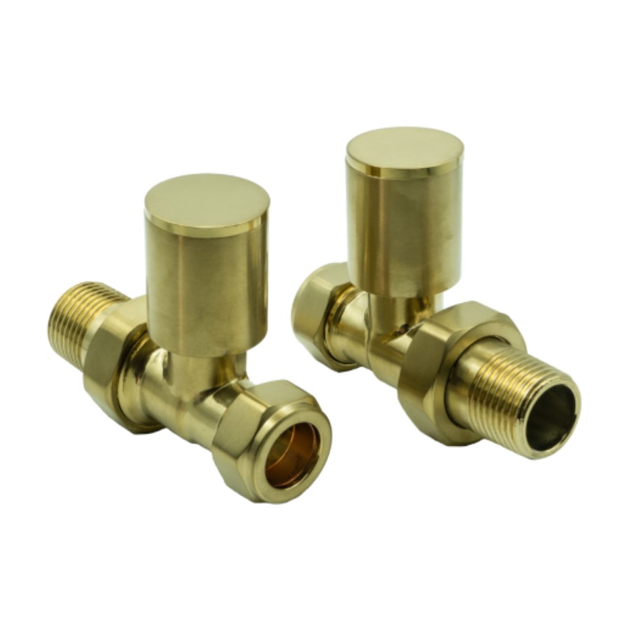 Brass Straight Radiator Valves - For Pipework Which Comes From The Floor - Reina
