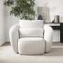 Cream Boucle Armchair with Cushion - Vera