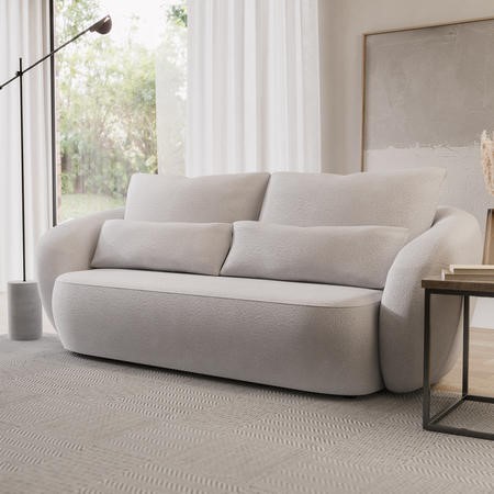 Cream Chenille 3 Seater Sofa - Vera - Furniture123