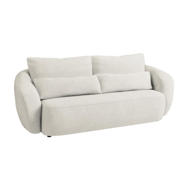 Cream Boucle Curved 3 Seater Sofa - Vera