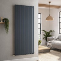 Riace Anthracite Vertical Flat Designer Radiator 1600x680mm Single Panel 4071 BTU