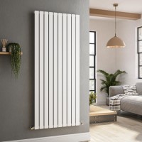 Riace White Vertical Flat Designer Radiator 1600x680mm Single Panel 4071 BTU