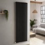 Sorrento Midnight Black Vertical Oval Designer Radiator 1800x590mm Single Panel 4216 BTU