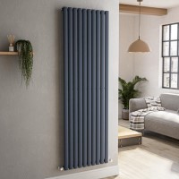 Sorrento Anthracite Vertical Oval Designer Radiator 1800x590mm Single Panel 4216 BTU Sorrento Anthracite Vertical Oval Designer Radiator 1800x590mm Single Panel 4216 BTU