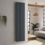 Ravello Anthracite Vertical Square Designer Radiator 1800x450mm Single Panel 3618 BTU