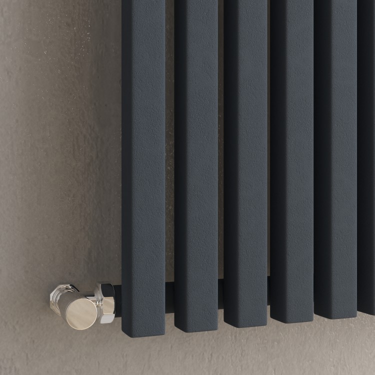 Ravello Anthracite Vertical Square Designer Radiator 1800x450mm Single Panel 3618 BTU