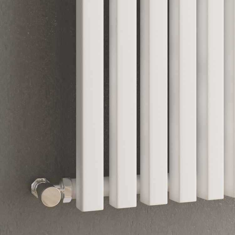 Ravello White Vertical Square Designer Radiator 1800x450mm Single Panel 3618 BTU