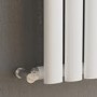 Sorrento White Vertical Oval Designer Radiator 1600x236mm Single Panel 1521 BTU