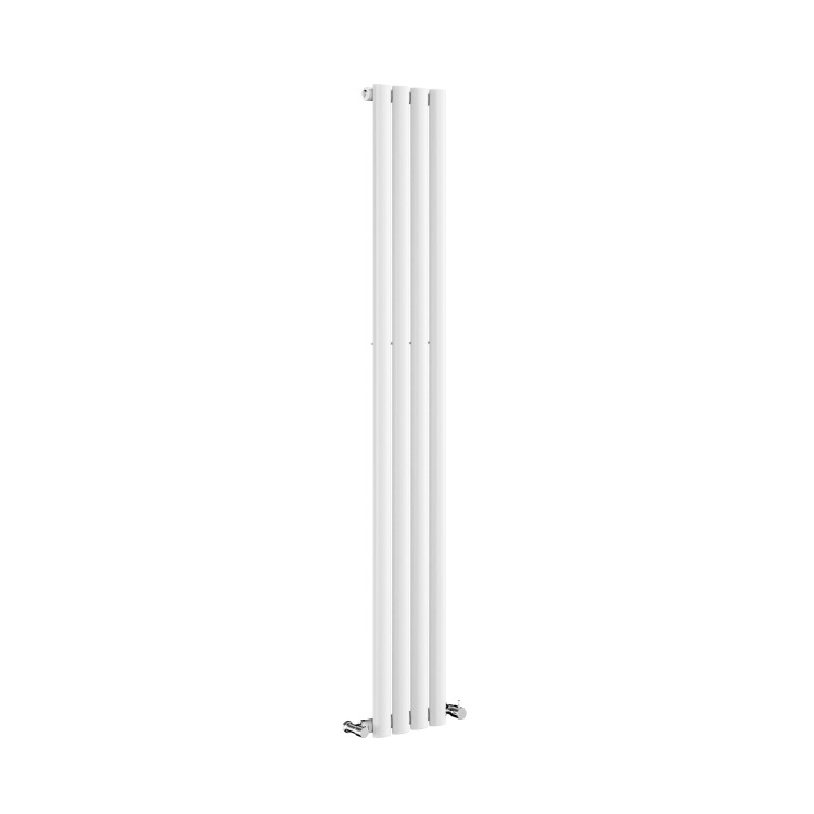 Sorrento White Vertical Oval Designer Radiator 1600x236mm Single Panel 1521 BTU