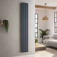 Riace Anthracite Vertical Flat Designer Radiator 1800x272mm Single Panel 1803 BTU Riace Anthracite Vertical Flat Designer Radiator 1800x272mm Single Panel 1803 BTU