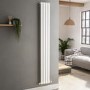 Sorrento White Vertical Oval Designer Radiator 1800x236mm Single Panel 1686 BTU