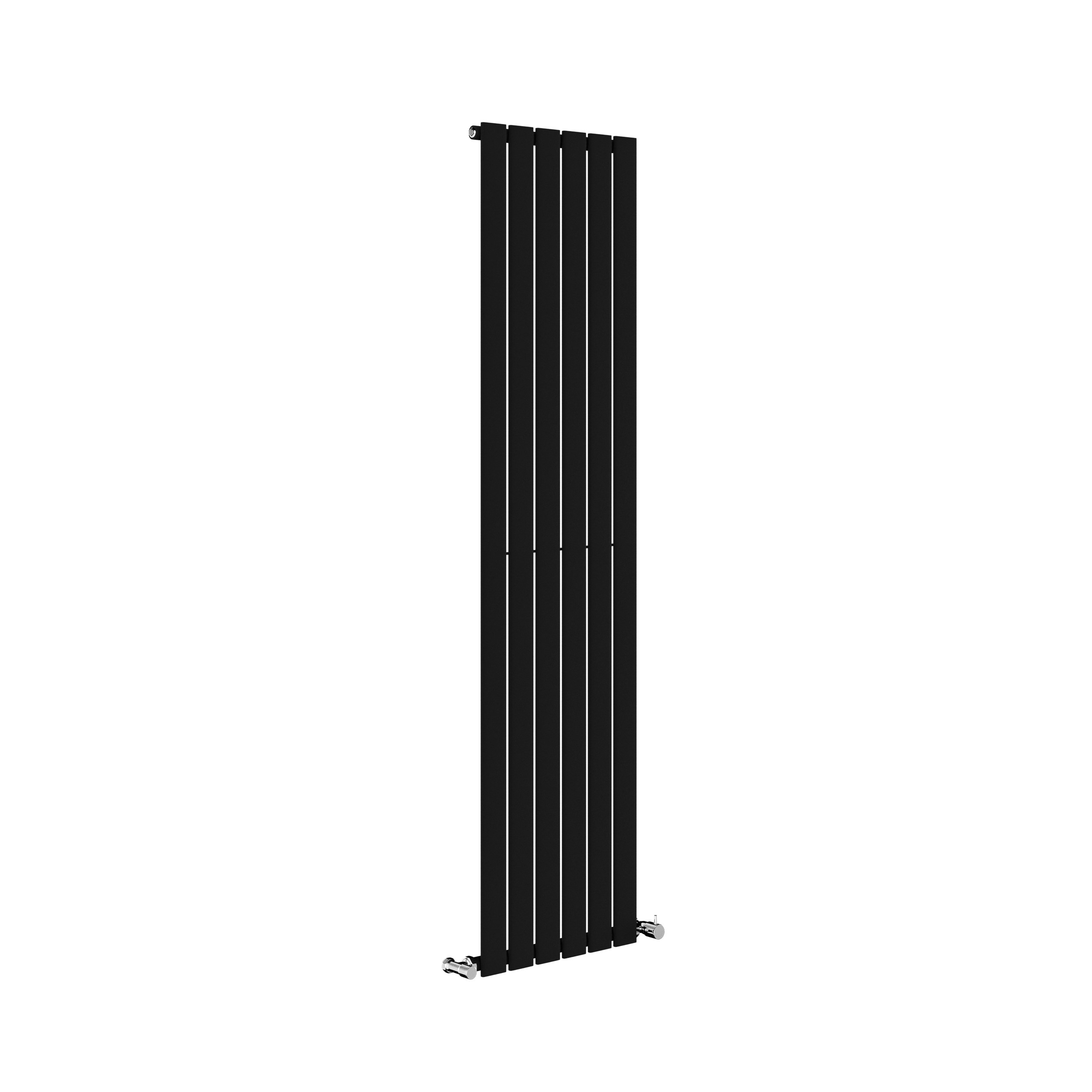 Riace Midnight Black Vertical Flat Designer Radiator 1600x408mm Single ...