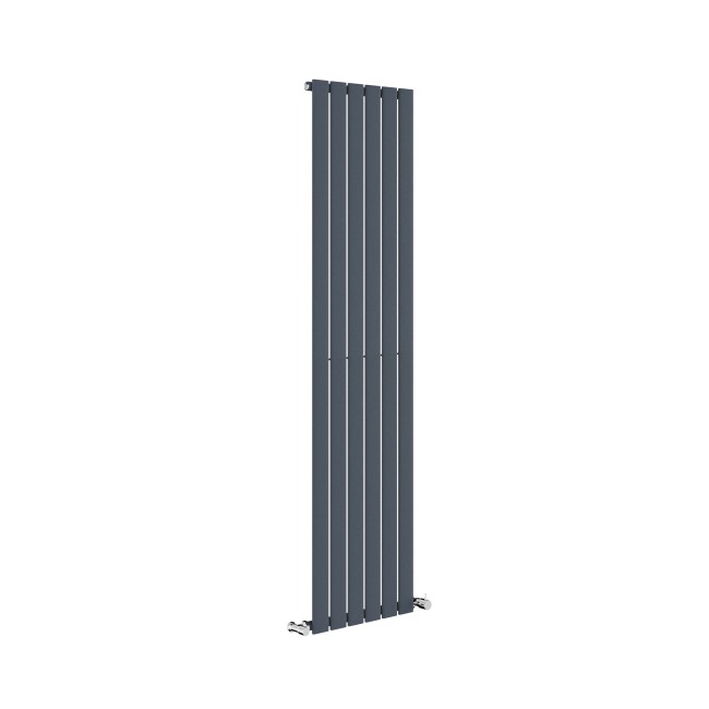 Riace Anthracite Vertical Flat Designer Radiator 1600x408mm Single Panel 2442 BTU