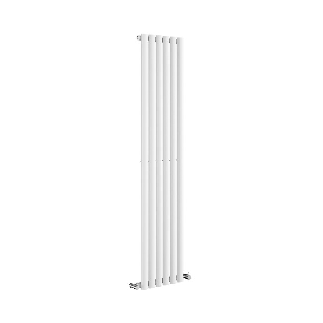 Sorrento White Vertical Oval Designer Radiator 1600x354mm Single Panel 2282 BTU