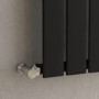 Riace Midnight Black Vertical Flat Designer Radiator 1800x408mm Single Panel 2705 BTU