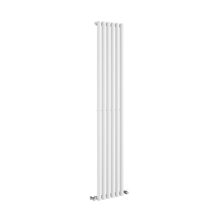 Sorrento White Vertical Oval Designer Radiator 1800x354mm Single Panel 2530 BTU