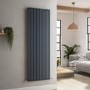 Riace Anthracite Vertical Flat Designer Radiator 1600x544mm Single Panel 3256 BTU