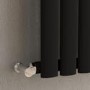 Sorrento Midnight Black Vertical Oval Designer Radiator 1800x472mm Single Panel 3373 BTU