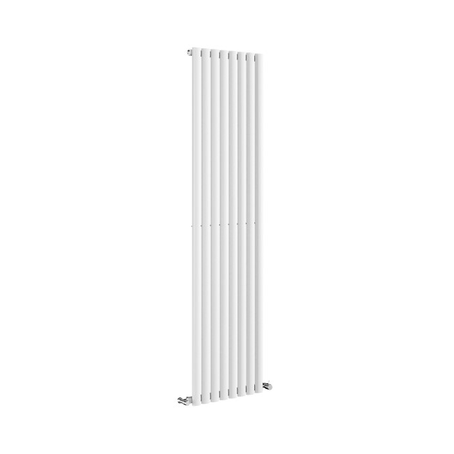 Sorrento White Vertical Oval Designer Radiator 1800x472mm Single Panel 3373 BTU