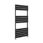 Riace Midnight Black Vertical Flat Towel Rail  1200x600mm Single Panel 2034 BTU