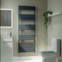 Riace Anthracite Vertical Flat Towel Rail  1600x600mm Single Panel 2742 BTU