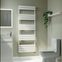 Riace White Vertical Flat Towel Rail  1600x600mm Single Panel 2742 BTU