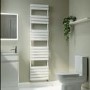 Riace White Vertical Flat Towel Rail 1800x450mm Single Panel 2471 BTU