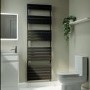Riace Midnight Black Vertical Flat Towel Radiator 1800x600mm Single Panel 3135 BTU