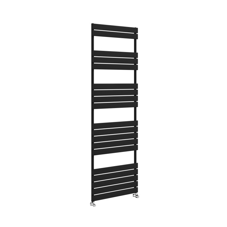 Riace Midnight Black Vertical Flat Towel Rail  1800x600mm Single Panel 3135 BTU