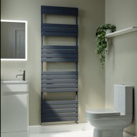 Riace Anthracite Vertical Flat Towel Rail  1800x600mm Single Panel 3135 BTU