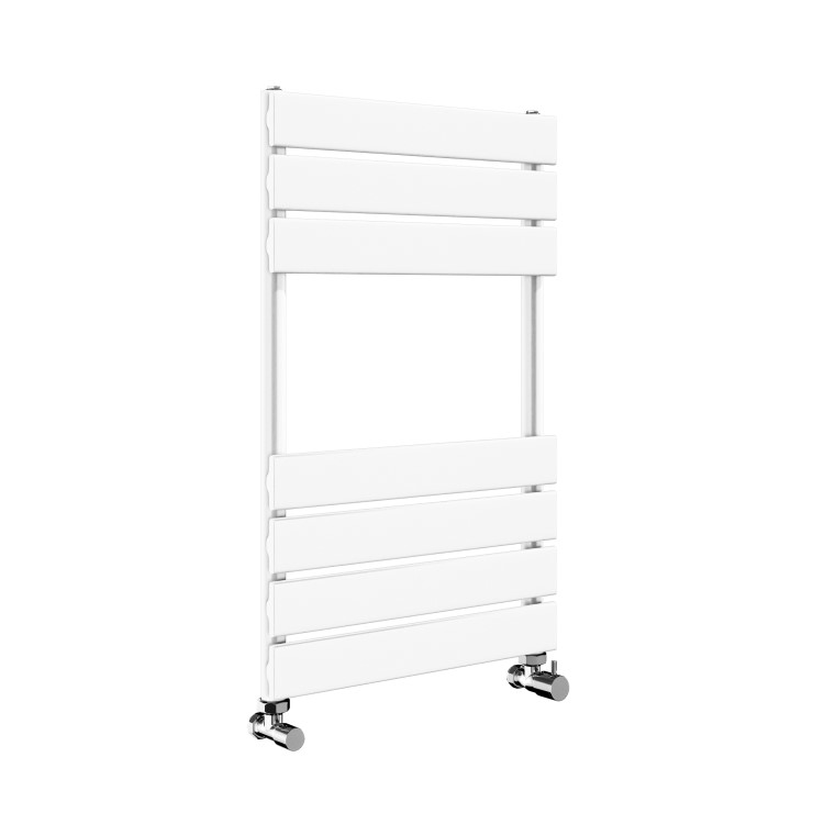 Riace White Vertical Flat Towel Rail  650x400mm Single Panel 870 BTU