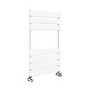 Riace White Vertical Flat Towel Rail  650x400mm Single Panel 870 BTU