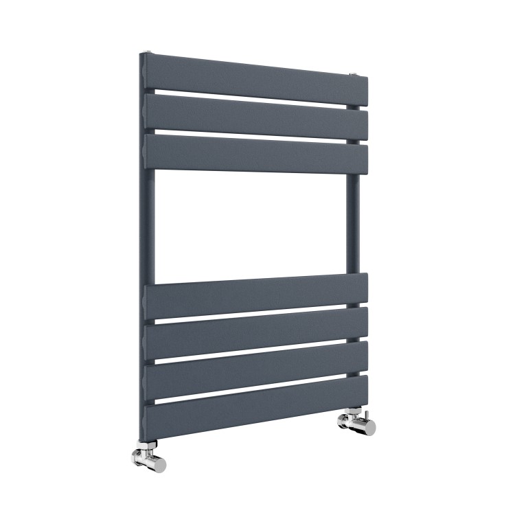 Riace Anthracite Vertical Flat Towel Rail  650x500mm Single Panel 1018 BTU