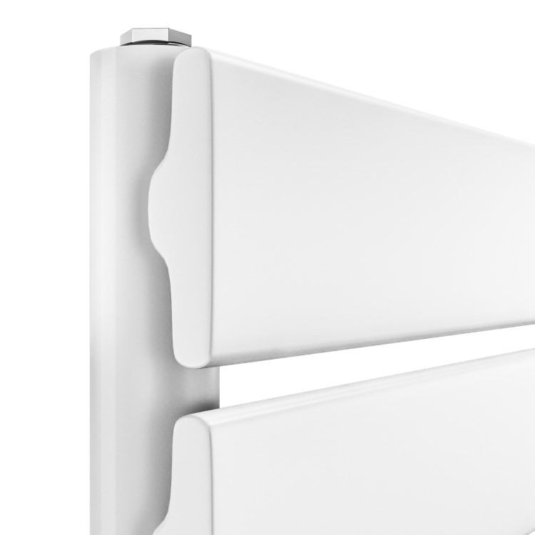 Riace White Vertical Flat Towel Rail  650x500mm Single Panel 1018 BTU