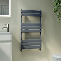 Riace Anthracite Vertical Flat Towel Rail  800x450mm Single Panel 1120 BTU