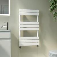 Riace White Vertical Flat Towel Rail  800x450mm Single Panel 1120 BTU