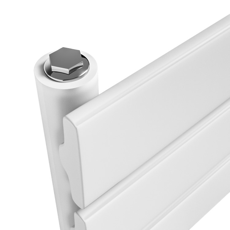 Riace White Vertical Flat Towel Rail  800x450mm Single Panel 1120 BTU