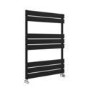 Riace Midnight Black Vertical Flat Towel Rail  800x600mm Single Panel 1406 BTU