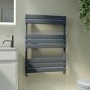 Riace Anthracite Vertical Flat Towel Rail  800x600mm Single Panel 1406 BTU