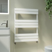 Riace White Vertical Flat Towel Rail  800x600mm Single Panel 1406 BTU