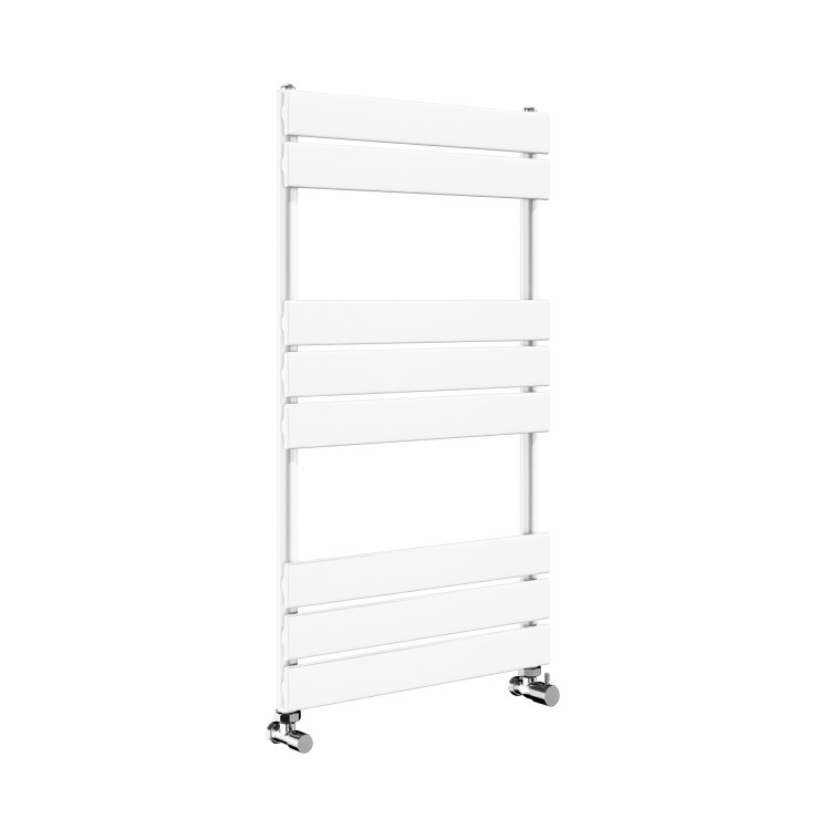 Riace White Vertical Flat Towel Rail  800x600mm Single Panel 1406 BTU