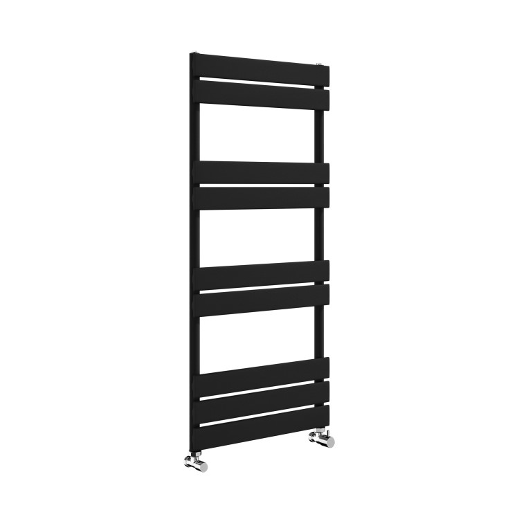 Riace Midnight Black Vertical Flat Towel Rail  1000x450mm Single Panel 1365 BTU