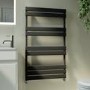 Riace Midnight Black Vertical Flat Towel Rail  1000x600mm Single Panel 1712 BTU